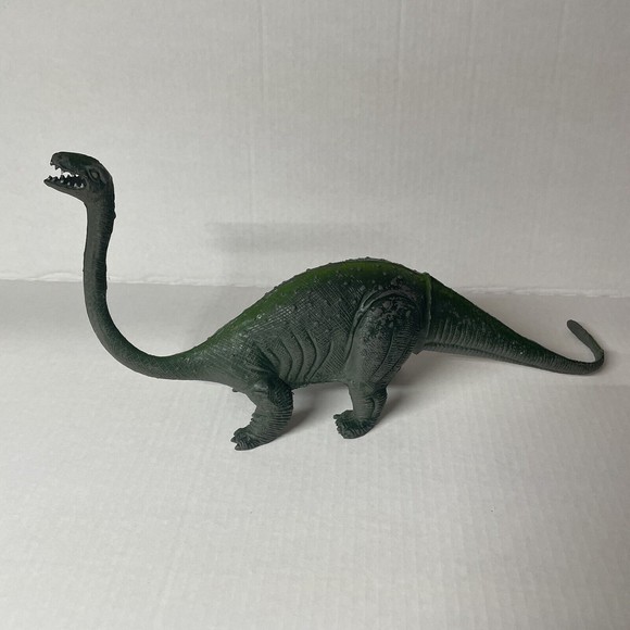 Dor Mei Vintage Dinosaur Toy Brontosaurus Rubber 1980s 17” Long - Picture 2 of 10